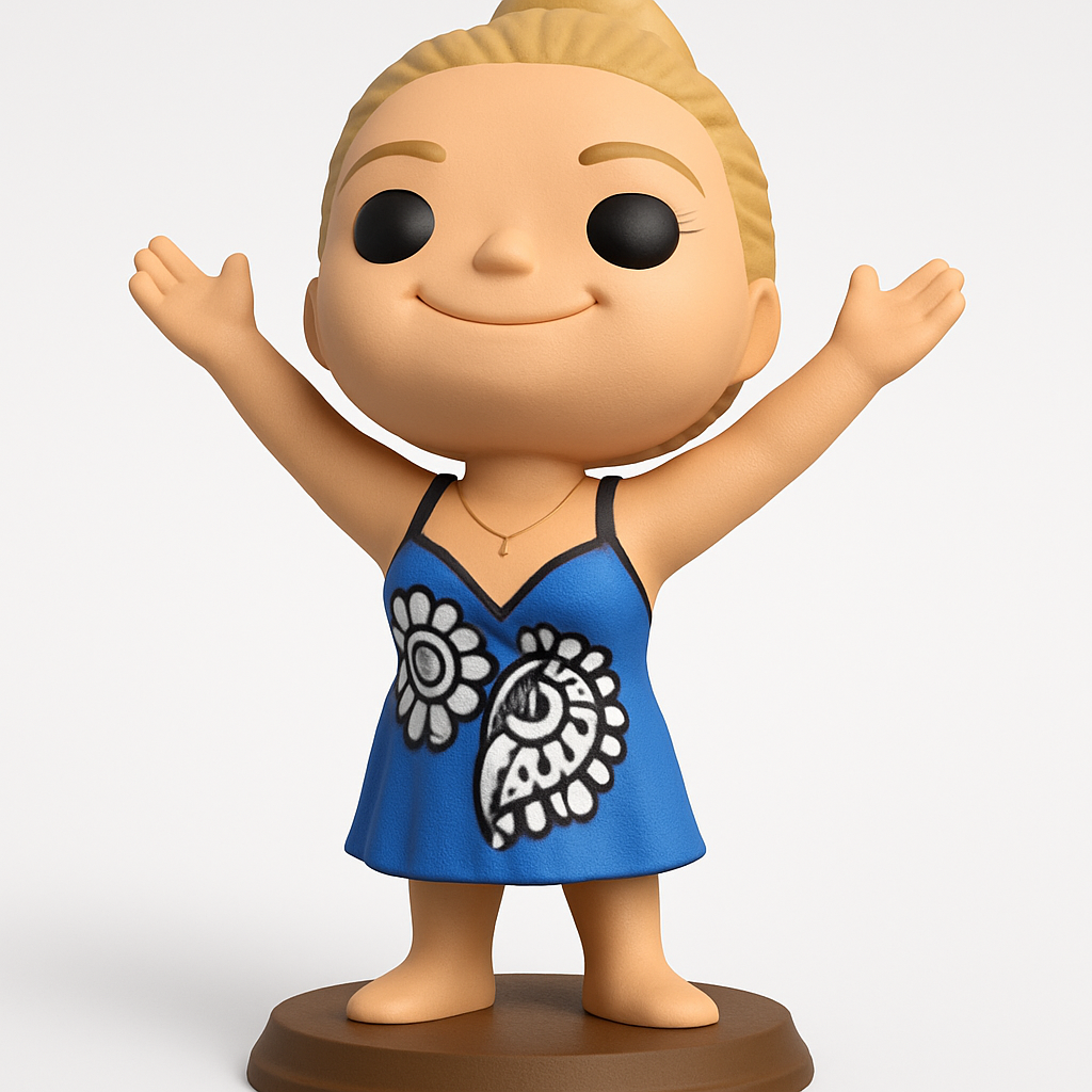 face to 3d model ai-3D portrait printing from photo_Charming Blonde Funko Pop! Style Figure