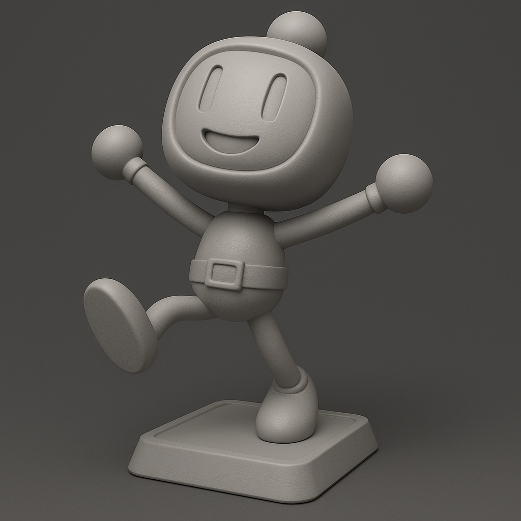 silhouette 3d printer maker-3d portrait printing_Cheerful Character Figurine