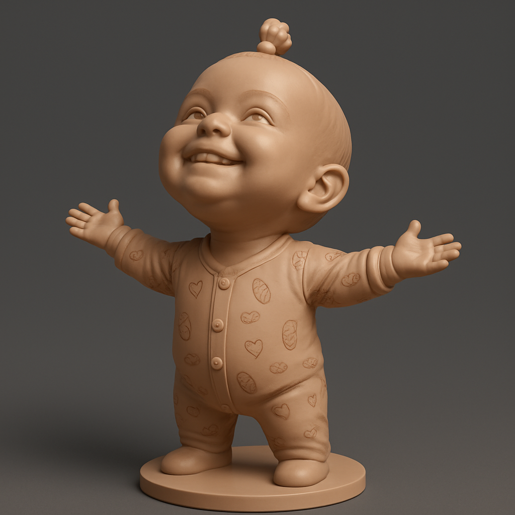 face anatomy 3d model-create 3d face model from photo_Sweet Baby Figure: A Hug in Every Print!