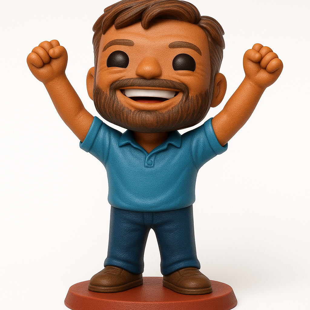 face anatomy 3d model-create 3d face model from photo_Joyful Victory Man Figurine - Celebrate Success!