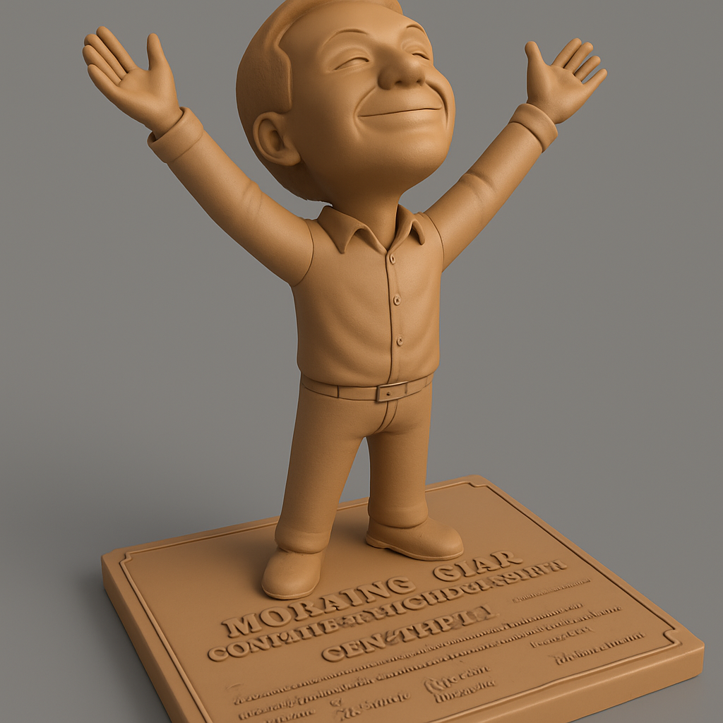 face to 3d model ai-3D portrait printing from photo_Joyful Triumph Figurine: Celebrate Success & Happiness!