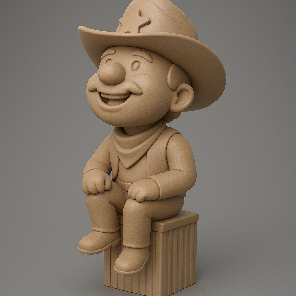 silhouette 3d printer maker-3d portrait printing_Cowboy
