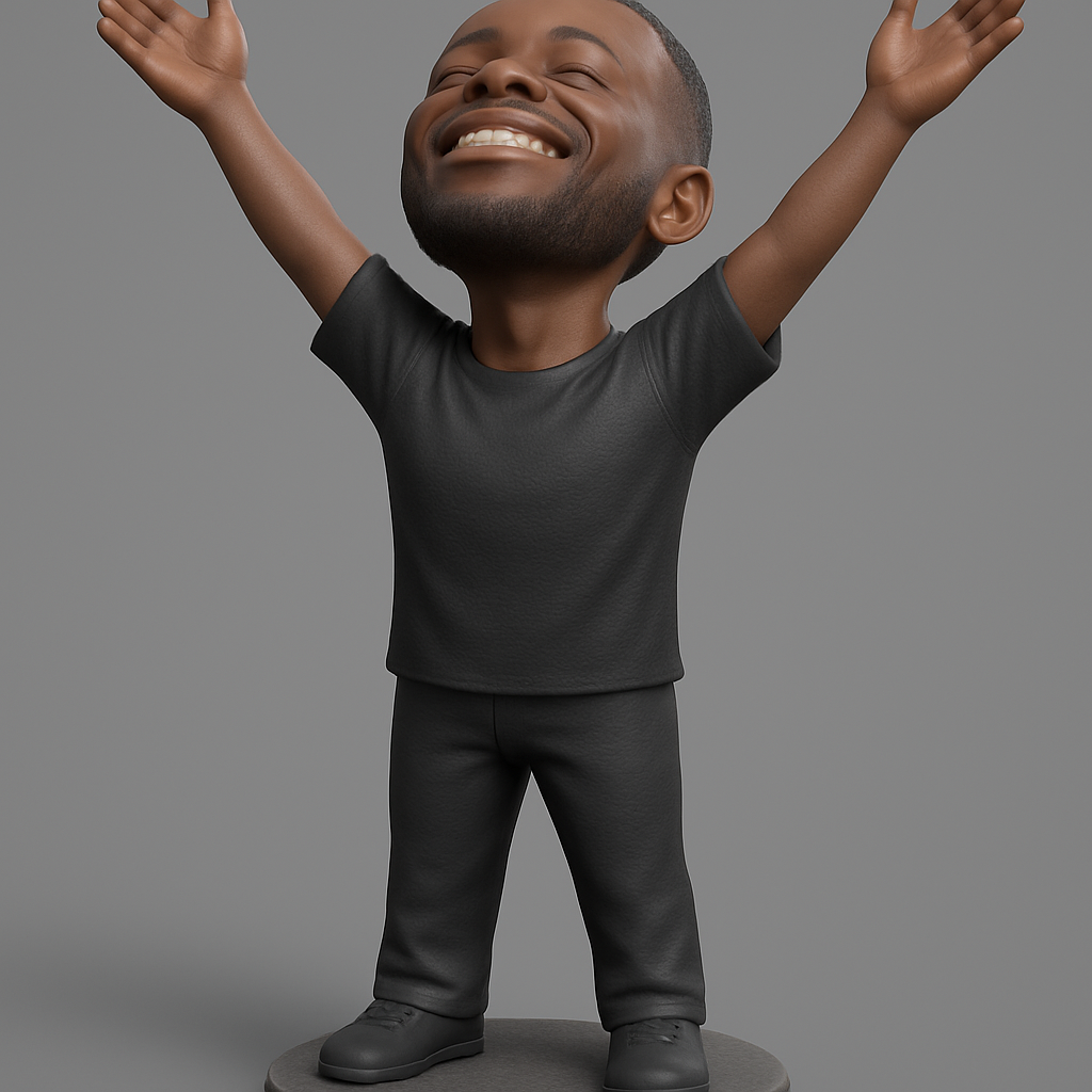 face anatomy 3d model-create 3d face model from photo_Uplifting Joyful Man Figurine