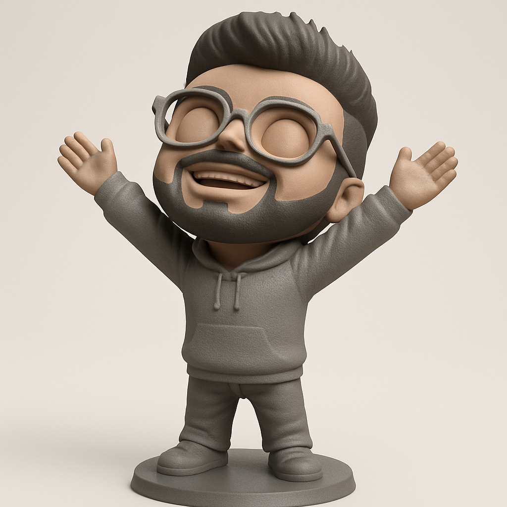 face to 3d model ai-3D portrait printing from photo_Happy Hugger Figurine: Spread Joy & Positivity