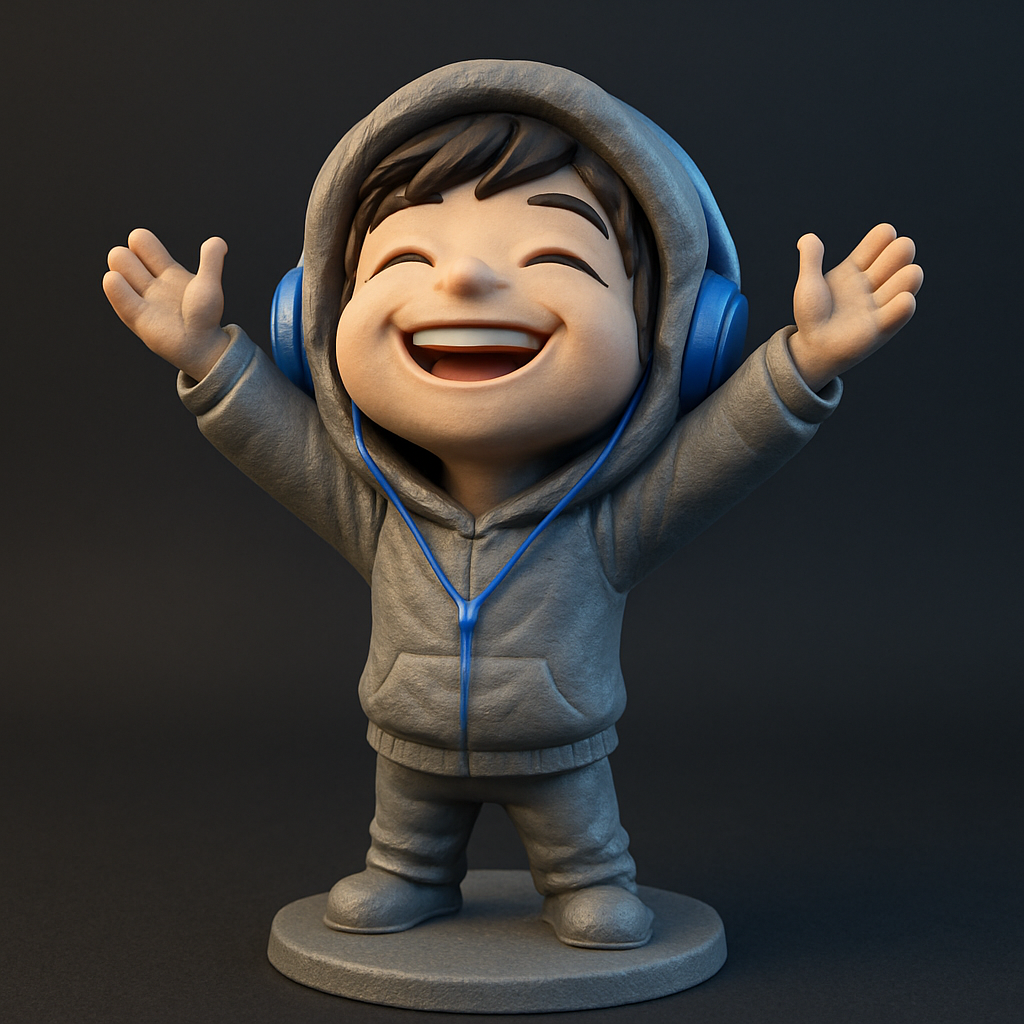 face anatomy 3d model-create 3d face model from photo_Joyful Music Fan: Celebrate & Display This Happy Vibe!