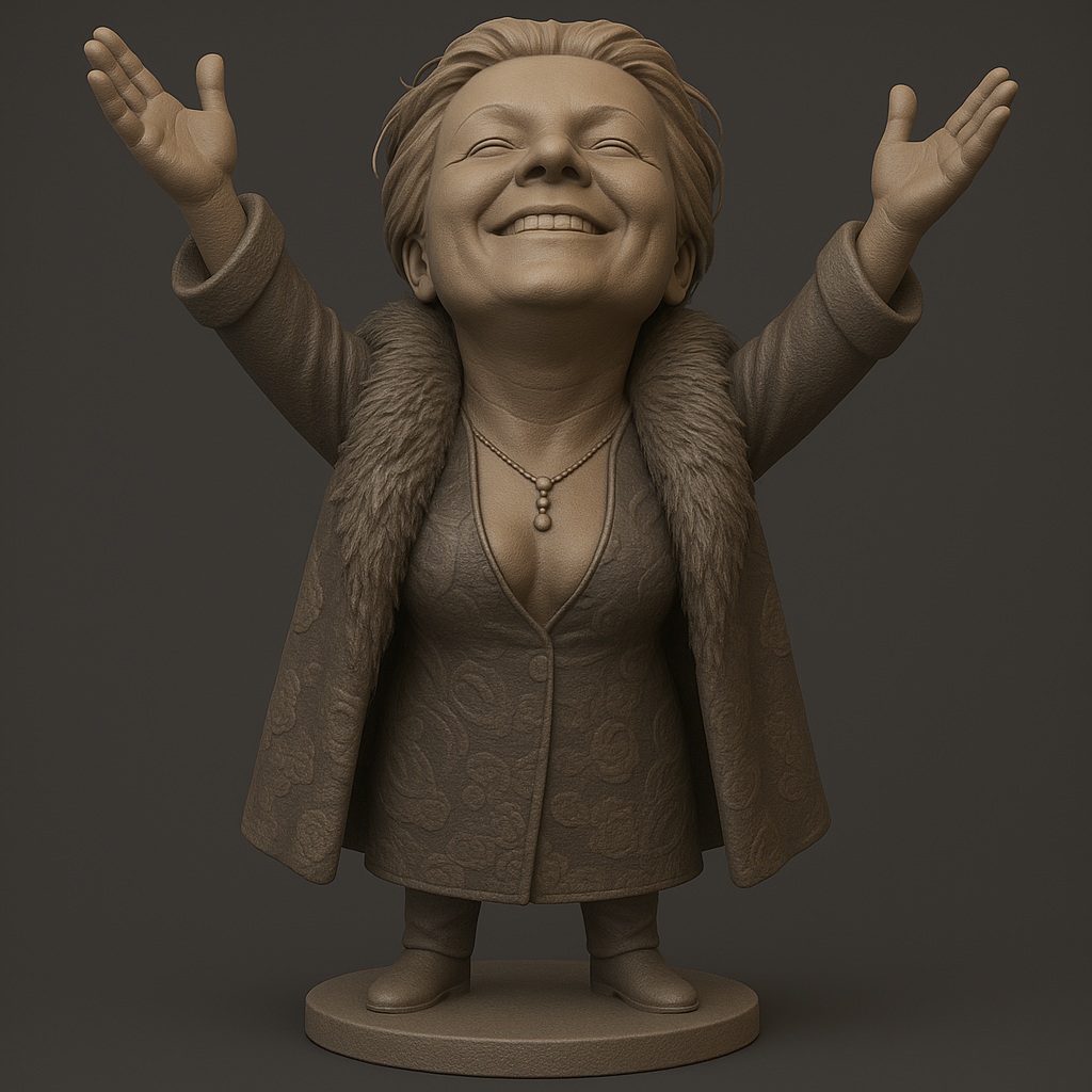 silhouette 3d printer maker-3d portrait printing_Joyful Figurine with Outstretched Arms