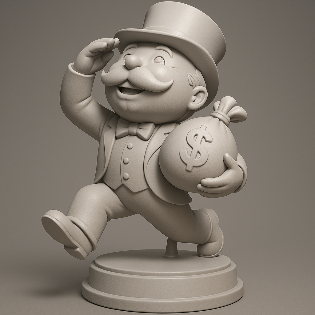 face anatomy 3d model-create 3d face model from photo_Cheerful Moneybag Gentleman Figurine