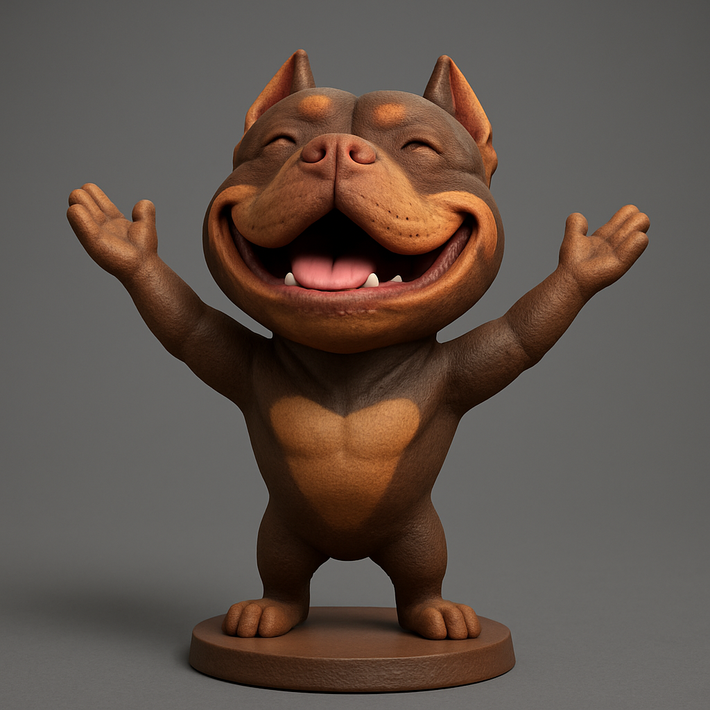 face anatomy 3d model-create 3d face model from photo_Joyful Bark Buddy: Happy Dog Figurine for Endless Smiles