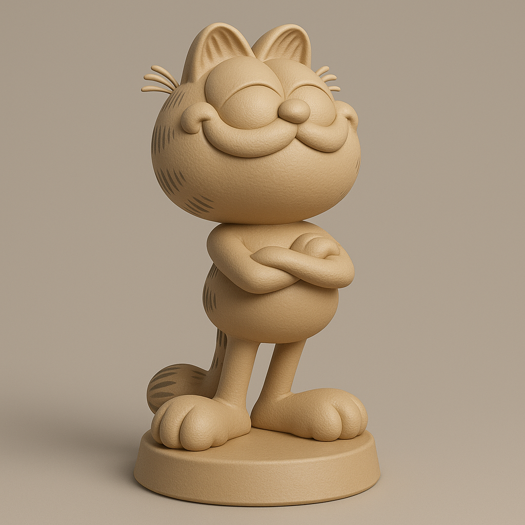 silhouette 3d printer maker-3d portrait printing_Charming Garfield Figurine for Cat Lovers