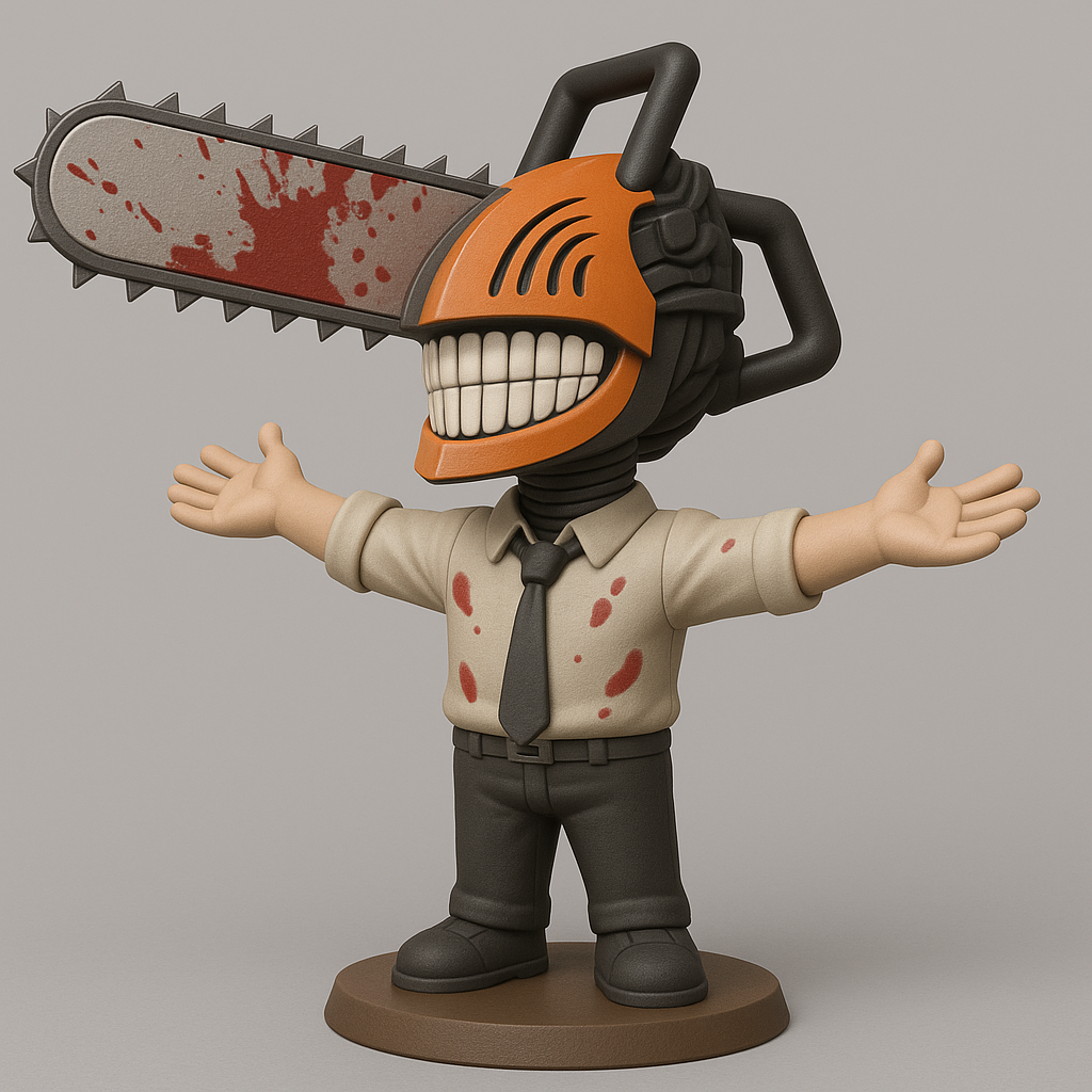 face anatomy 3d model-create 3d face model from photo_Chainsaw Guy Figurine