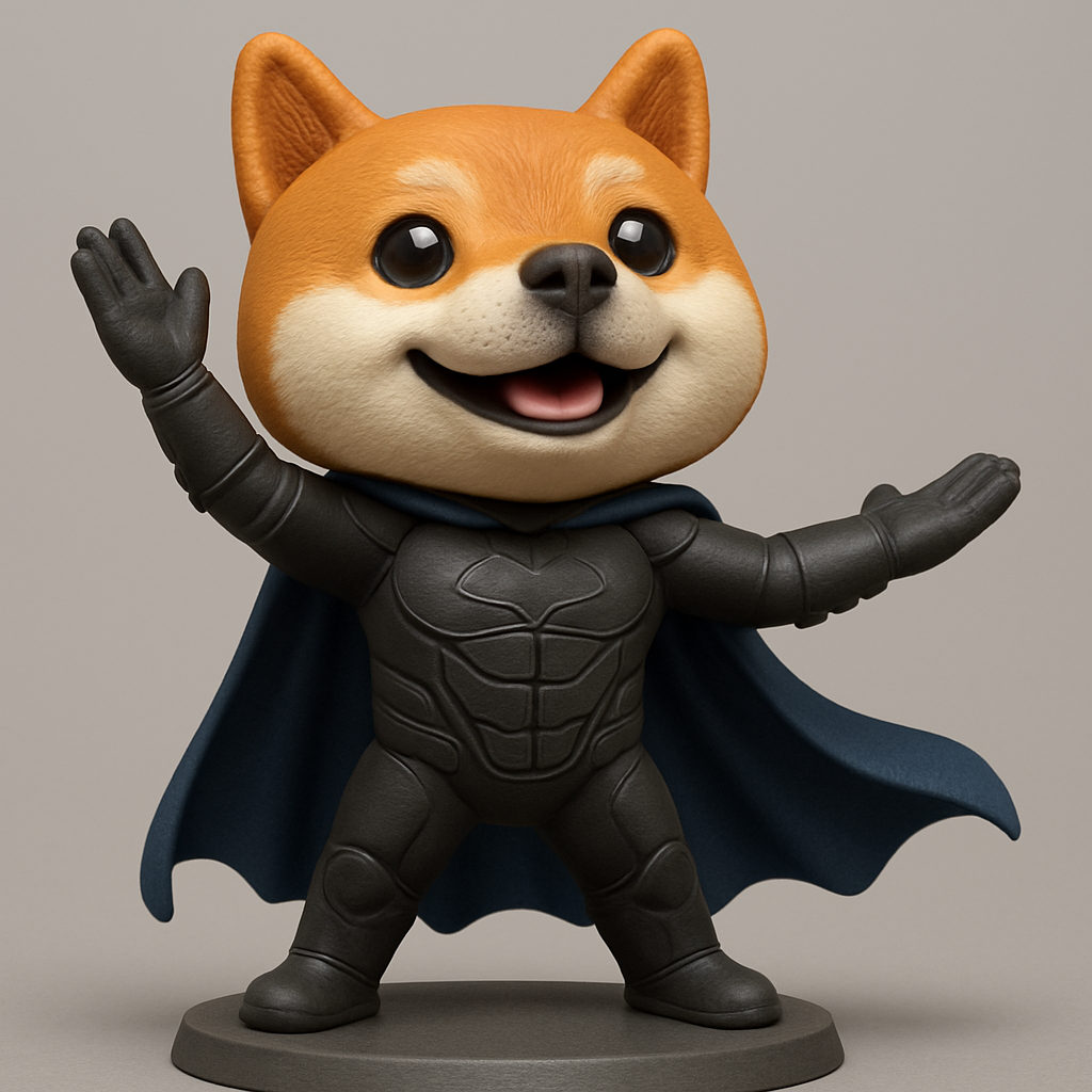 face to 3d model ai-3D portrait printing from photo_Mighty Shiba-Man: Adorable Superhero Dog Figurine