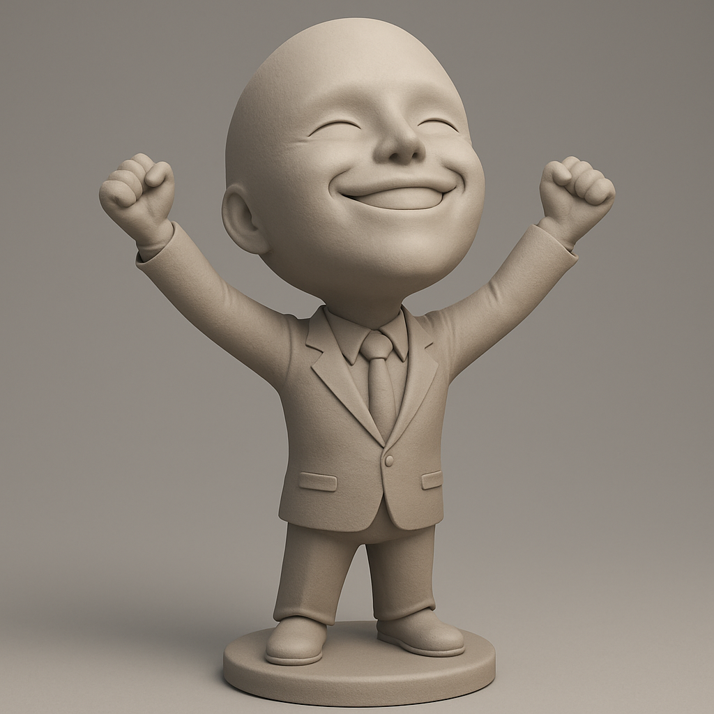 face to 3d model ai-3D portrait printing from photo_Happy Success Bobblehead: Celebrate Wins!