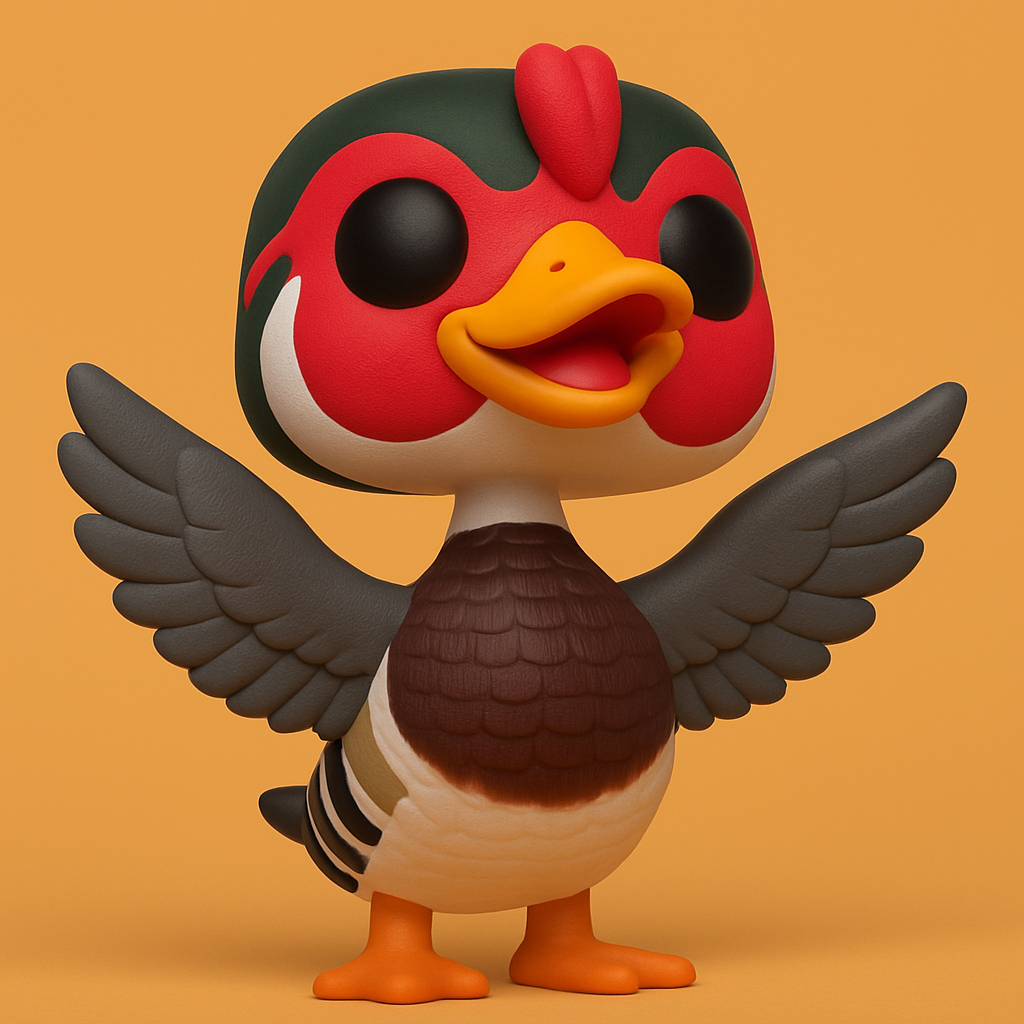 face anatomy 3d model-create 3d face model from photo_Charming Mandarin Duck Funko-Style Collectible