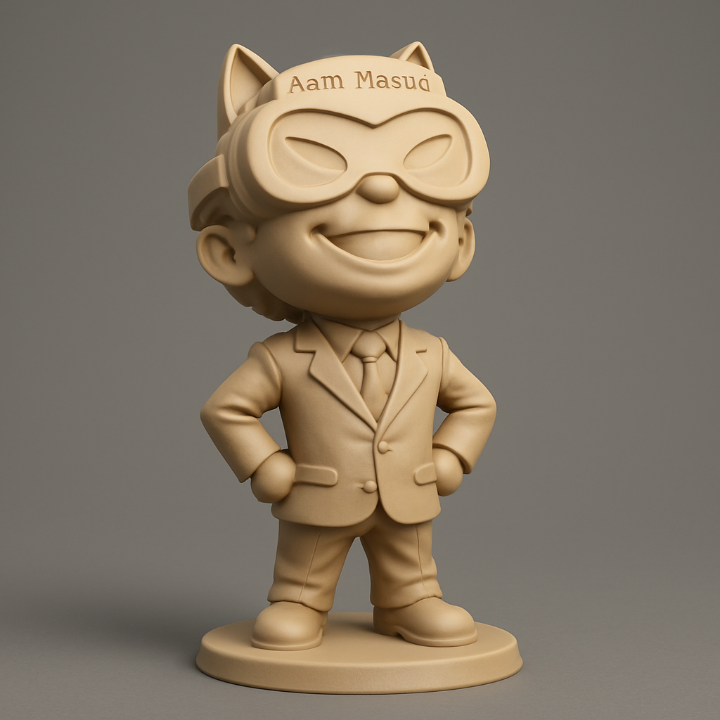 face anatomy 3d model-create 3d face model from photo_Aam Masua Mascot: Unique Desk Figure with Style