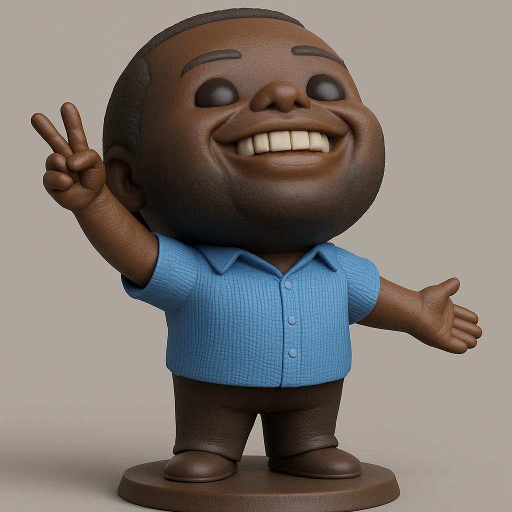 face anatomy 3d model-create 3d face model from photo_Joyful 'Peace' Bobblehead Figurine - Spread Happiness!