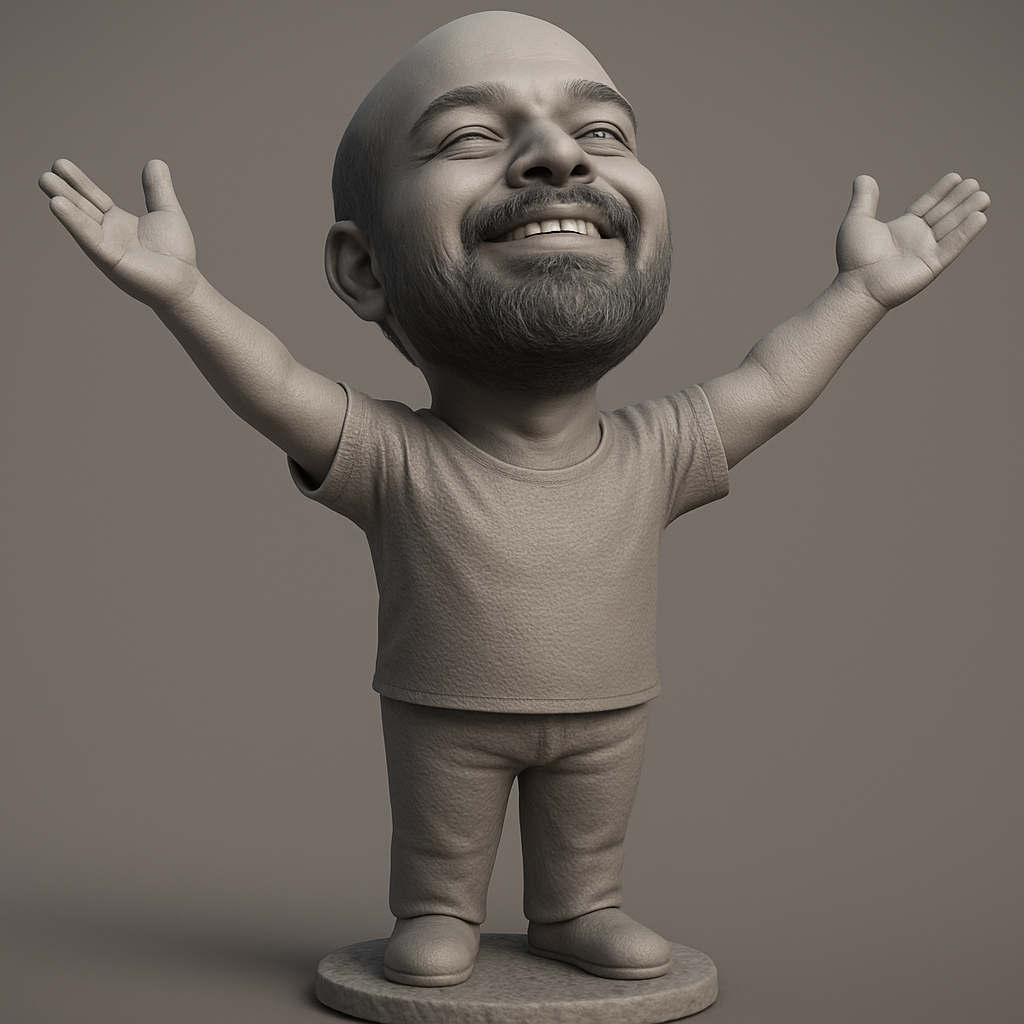 face anatomy 3d model-create 3d face model from photo_Joyful Open Arms Statue: Spreading Happiness!