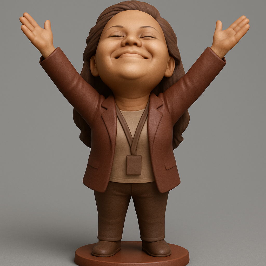 silhouette 3d printer maker-3d portrait printing_Celebration Figure: Joyful Pose 3D Model