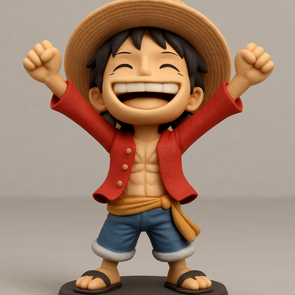 face anatomy 3d model-create 3d face model from photo_Luffy's Enthusiastic Smile - One Piece Figurine