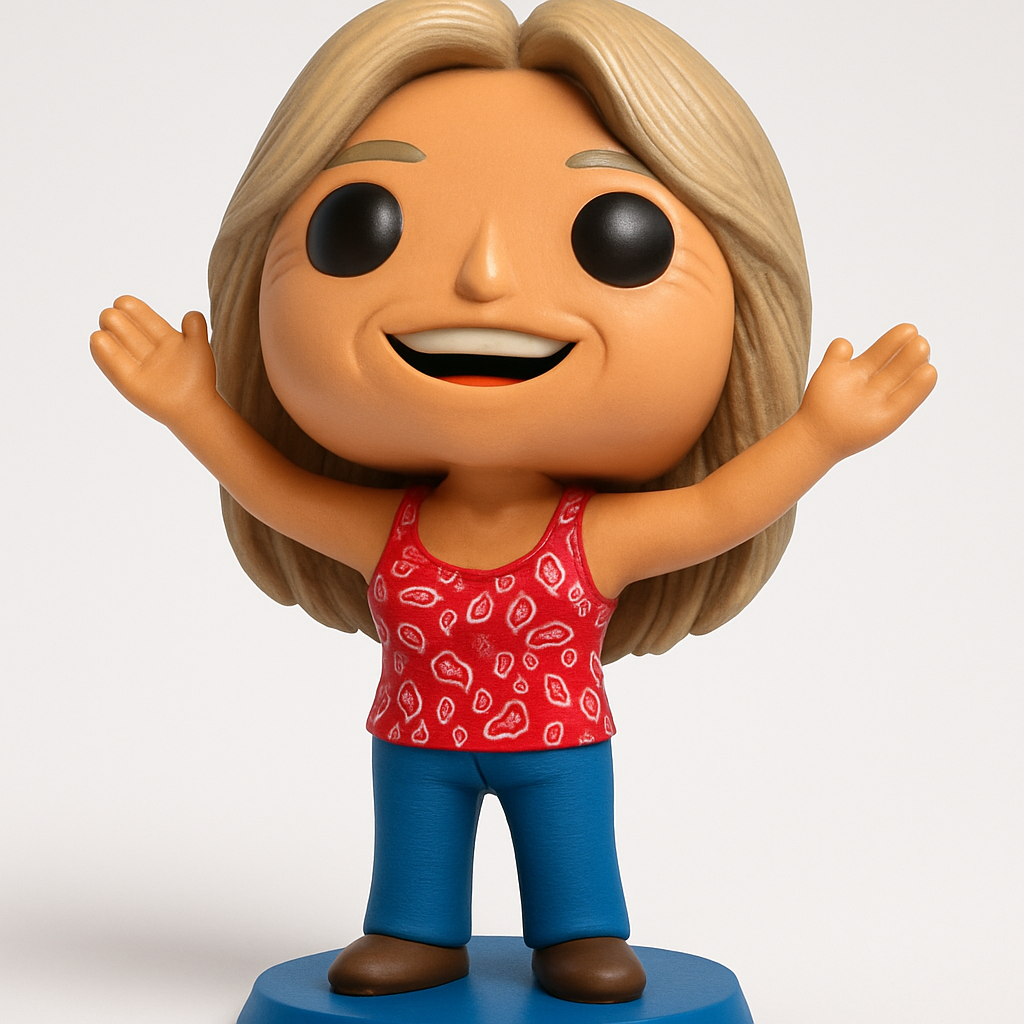 face anatomy 3d model-create 3d face model from photo_DIY Funko Style Happy Woman Desk Buddy