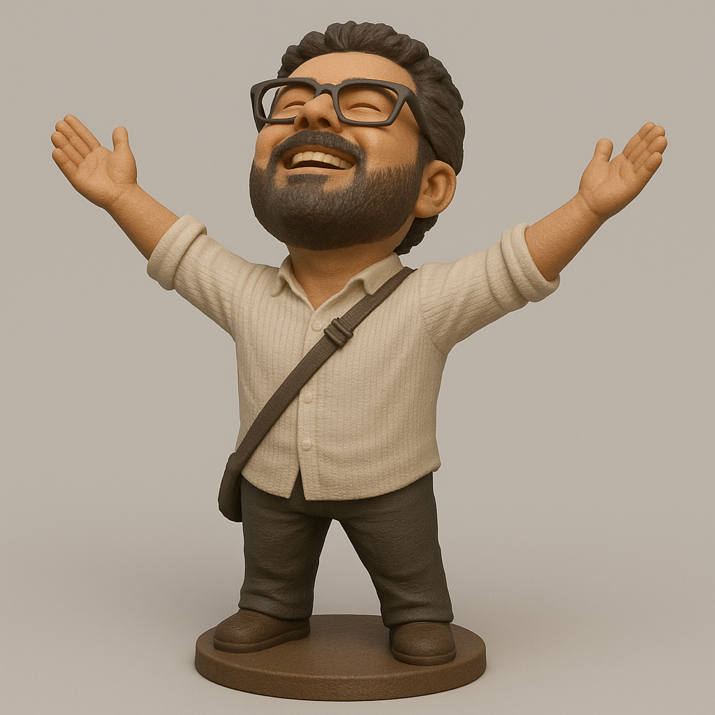 face anatomy 3d model-create 3d face model from photo_Joyful Figurine with Open Arms