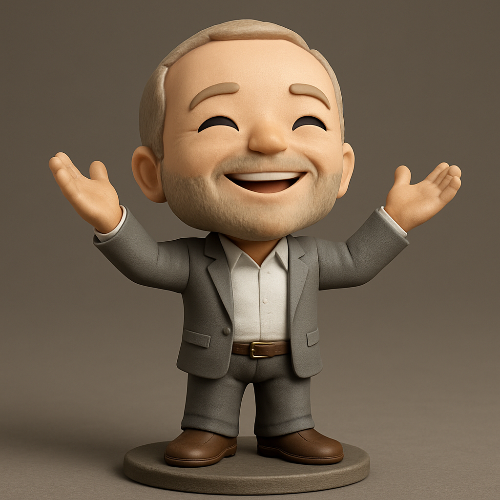 face to 3d model ai-3D portrait printing from photo_Joyful Success Figure - Boost Your Desk's Vibe!