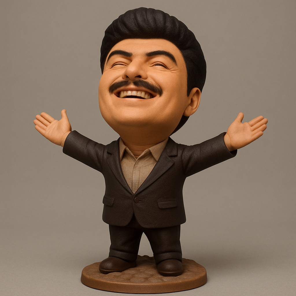 silhouette 3d printer maker-3d portrait printing_Optimistic Man Figurine - Print Pure Joy!