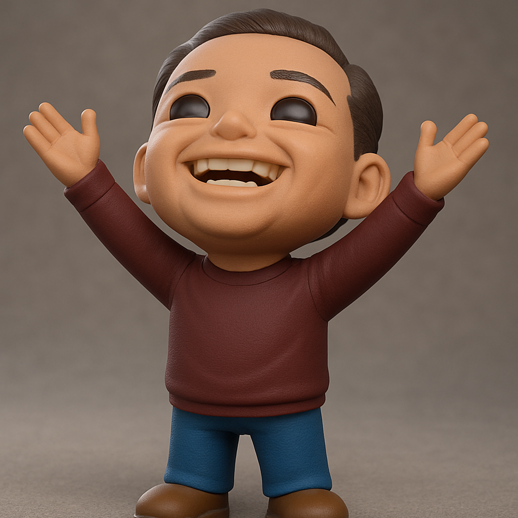 face anatomy 3d model-create 3d face model from photo_Joyful Figure with Open Arms - Spread Happiness!