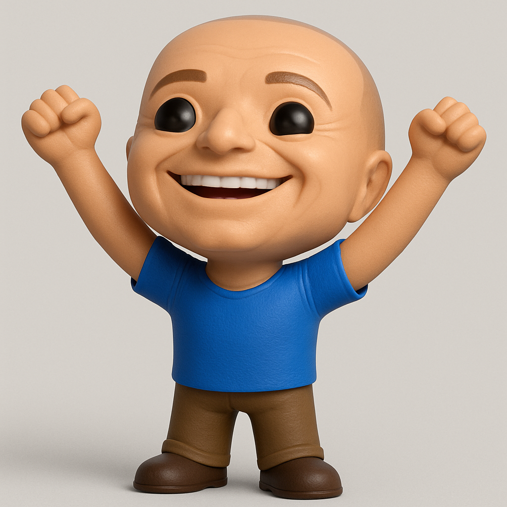 face to 3d model ai-3D portrait printing from photo_Celebrate Success! Joyful Desk Companion 3D Print