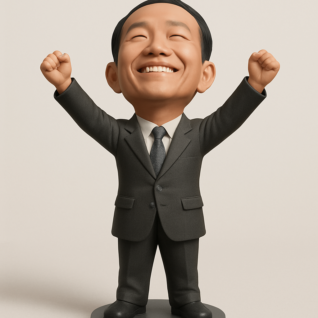 face anatomy 3d model-create 3d face model from photo_Victory Pose Executive Bobblehead Figurine