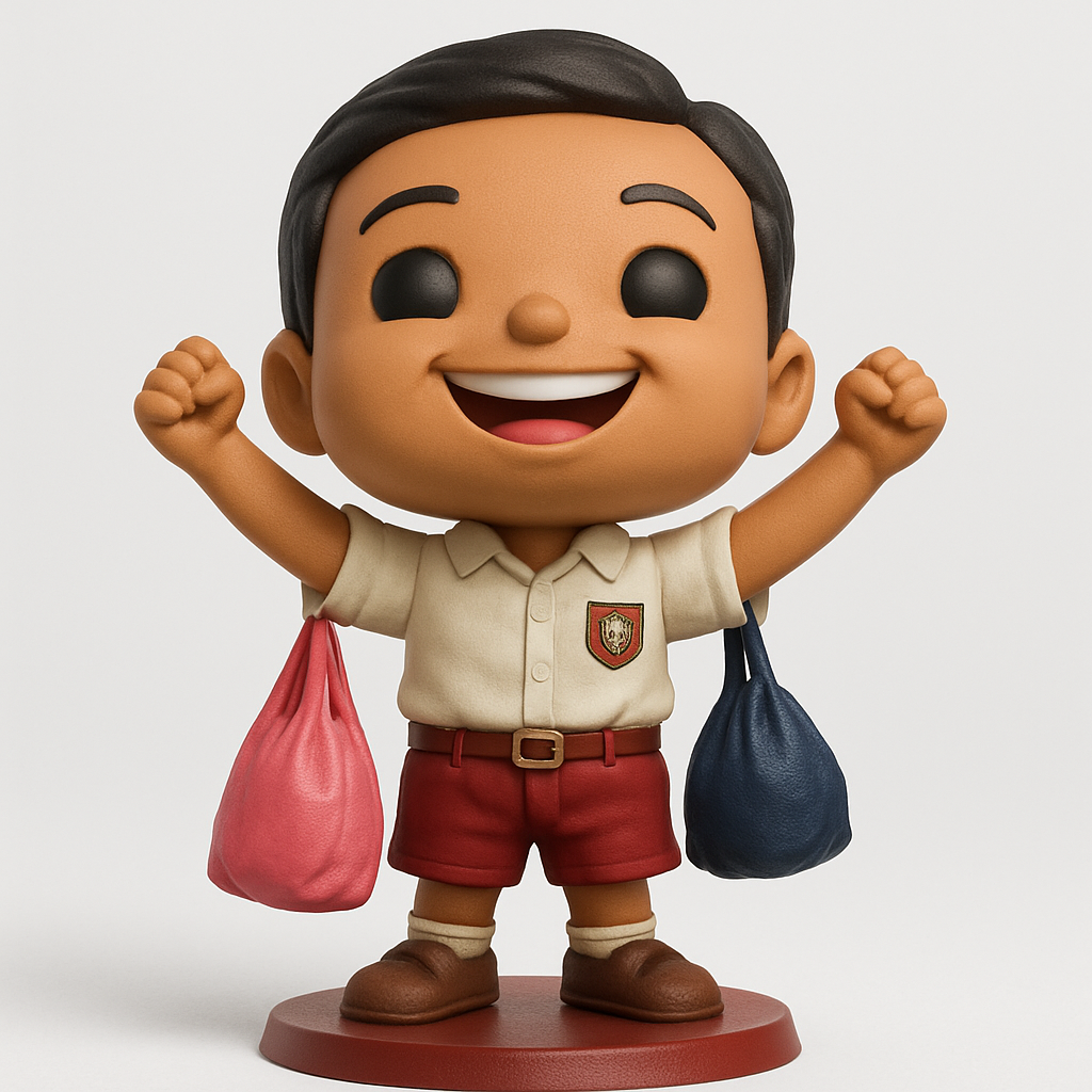 face anatomy 3d model-create 3d face model from photo_Joyful Student Figure with Bags - Celebrate Achievements!