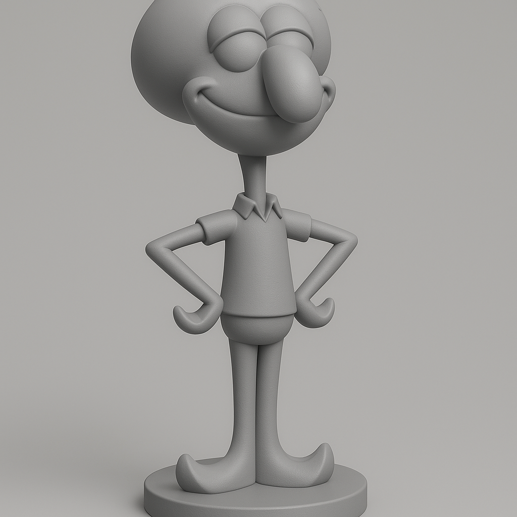 silhouette 3d printer maker-3d portrait printing_Cheerful Cartoon Character Statue
