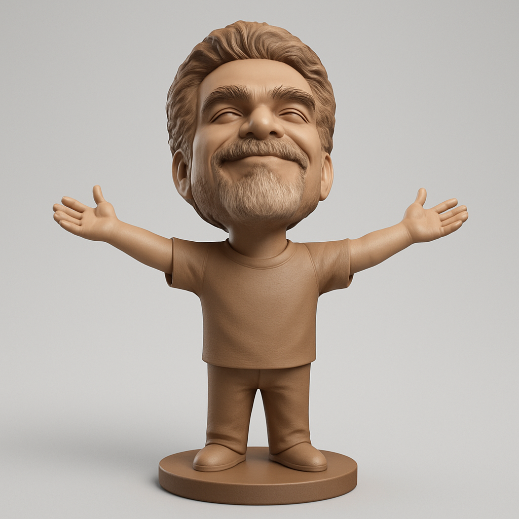 silhouette 3d printer maker-3d portrait printing_Joyful Welcome Statue: Open Arms, Happy Smile!