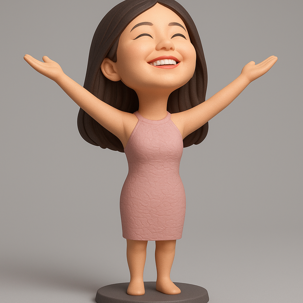 face anatomy 3d model-create 3d face model from photo_Joyful 3D Figurine with Outstretched Arms