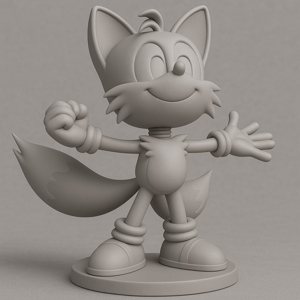 silhouette 3d printer maker-3d portrait printing_Charming Fox Character Figurine