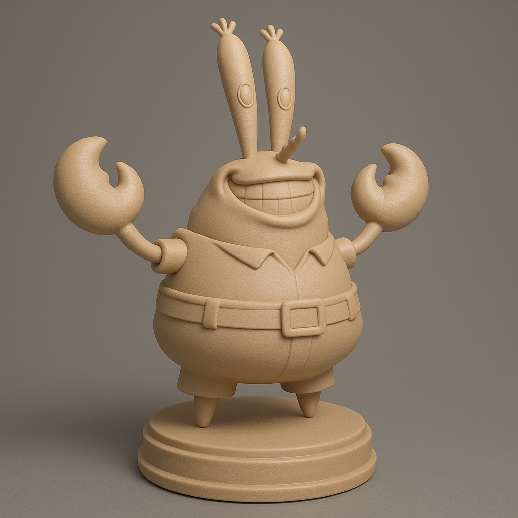 silhouette 3d printer maker-3d portrait printing_Cheerful Cartoon Crab Figure