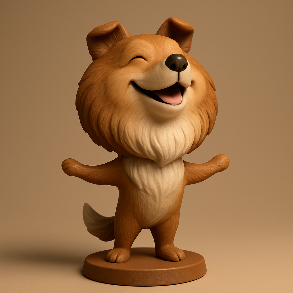 face anatomy 3d model-create 3d face model from photo_Pure Joy Pup: Printable Happy Dog Desk Friend