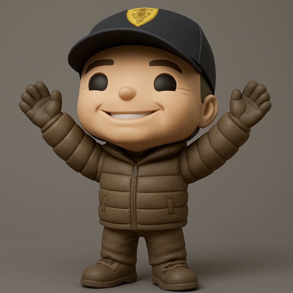 face to 3d model ai-3D portrait printing from photo_Puffer Jacket Chibi Pal with Cap