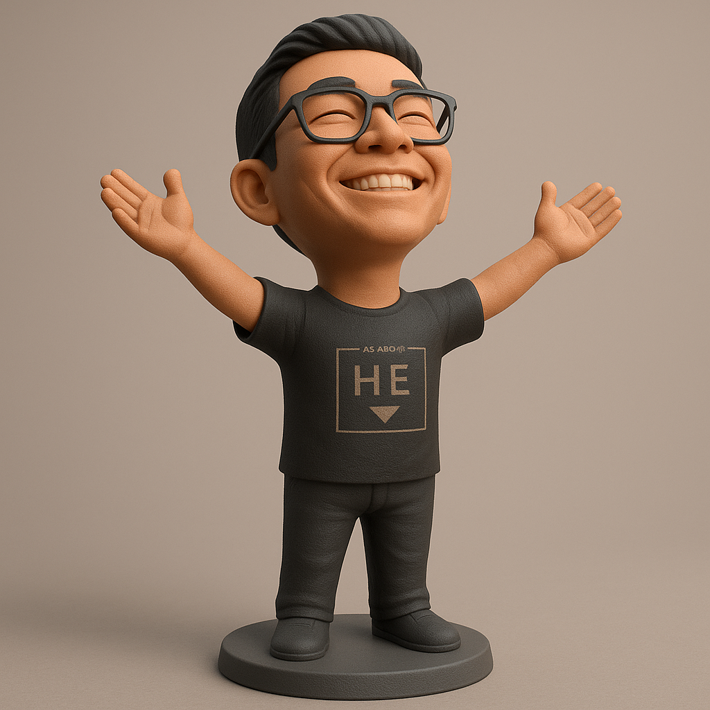 silhouette 3d printer maker-3d portrait printing_Joyful Character Figurine for 3D Printing