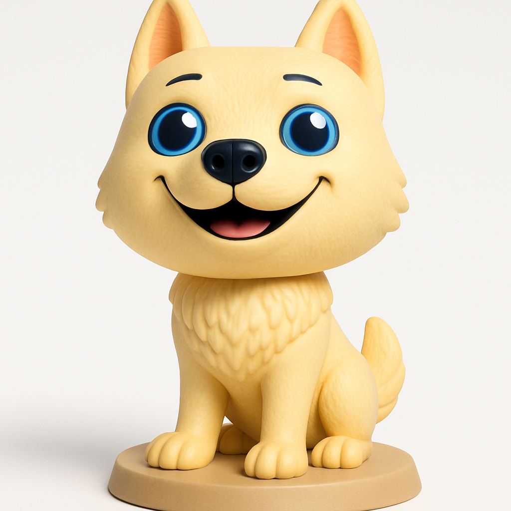 face to 3d model ai-3D portrait printing from photo_Smiling Dog Desk Pal - Add a Splash of Joy!