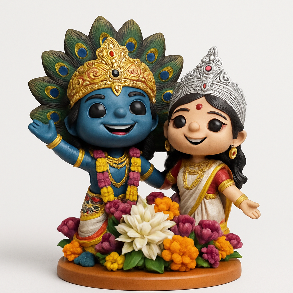 face anatomy 3d model-create 3d face model from photo_Krishna and Radha loves in one frame