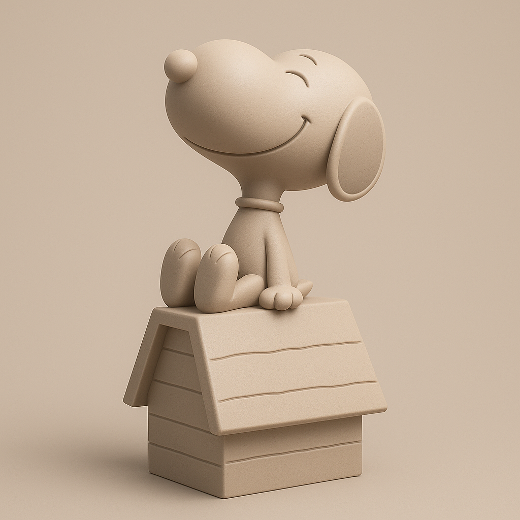 silhouette 3d printer maker-3d portrait printing_Joyful Pup on a Cozy Doghouse