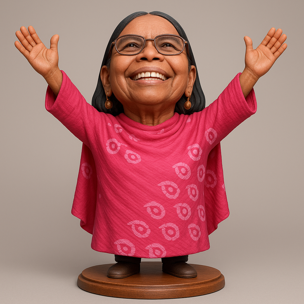 silhouette 3d printer maker-3d portrait printing_Joyful Figurine with Outstretched Arms