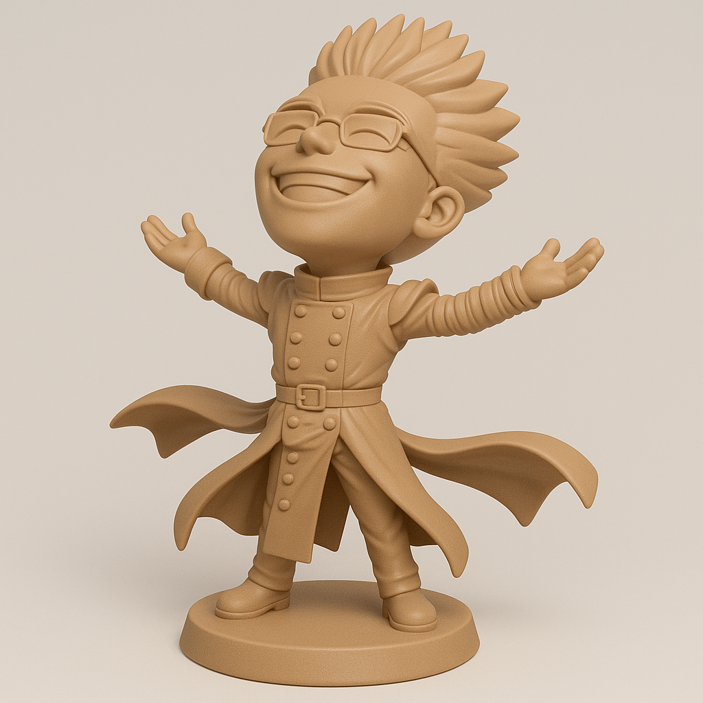 face anatomy 3d model-create 3d face model from photo_Joyful Scientist Figurine for 3D Printing