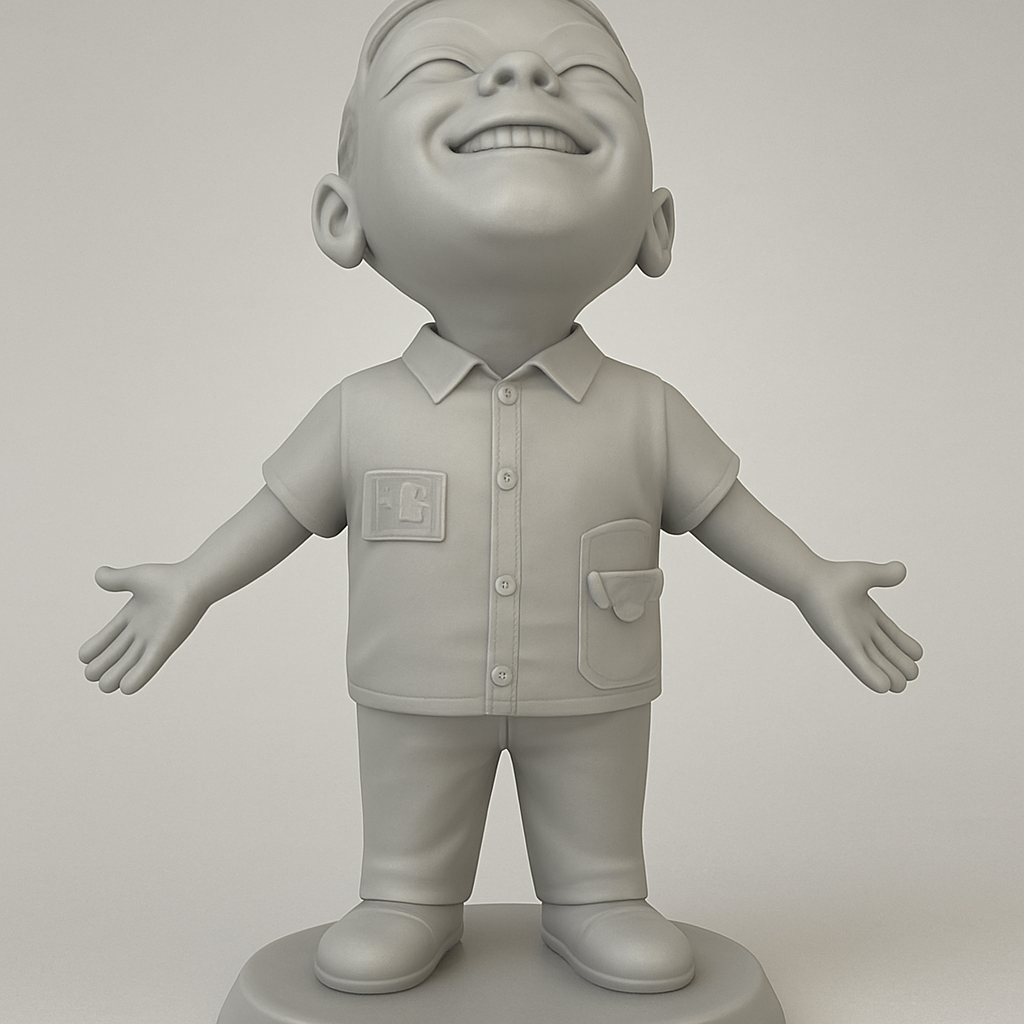 silhouette 3d printer maker-3d portrait printing_Smiling Boy Collectible: Pure Joy!