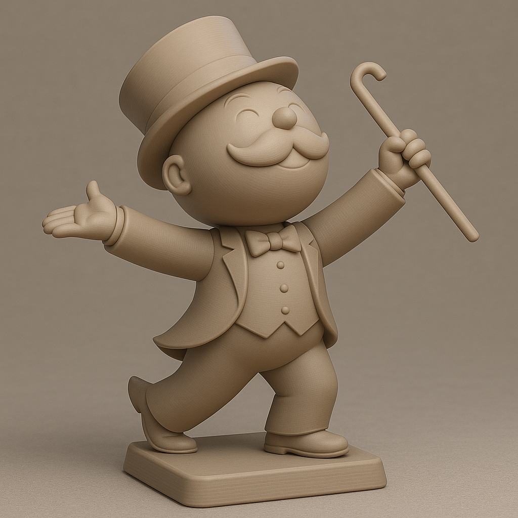 face anatomy 3d model-create 3d face model from photo_Charming Top Hat Character Figurine