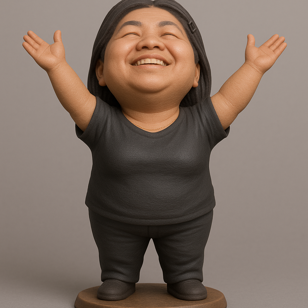 face anatomy 3d model-create 3d face model from photo_Joyful Figure with Outstretched Arms