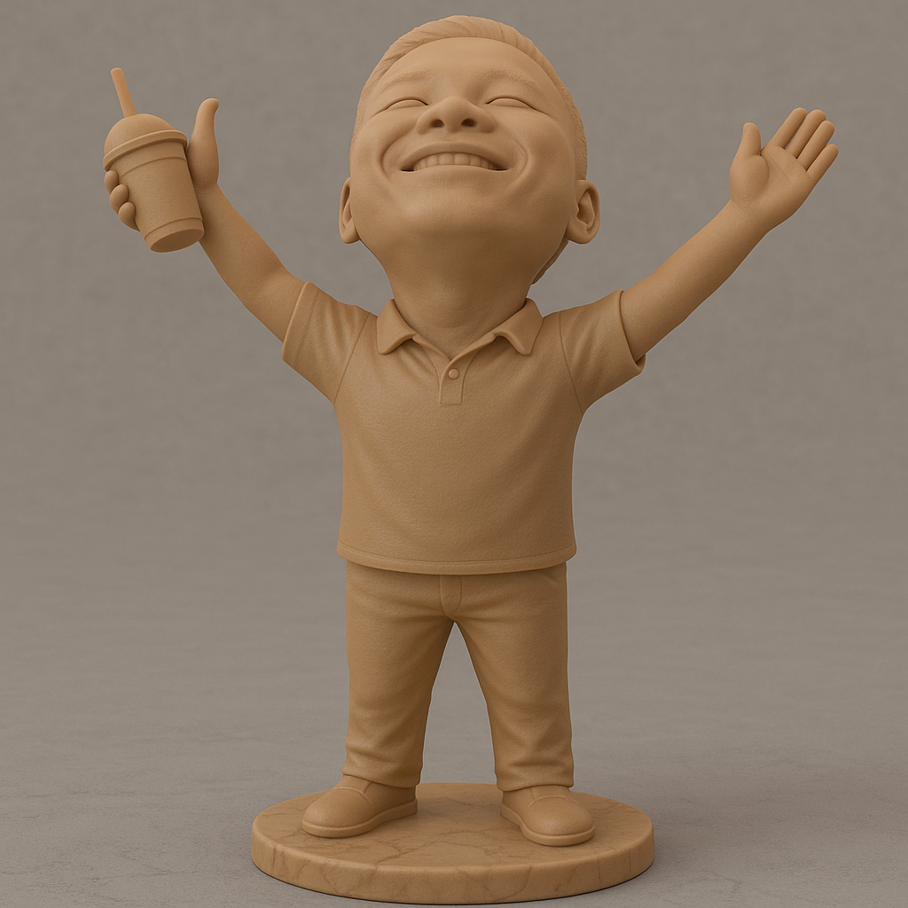 face anatomy 3d model-create 3d face model from photo_Joyful Kid Statue for 3D Printing