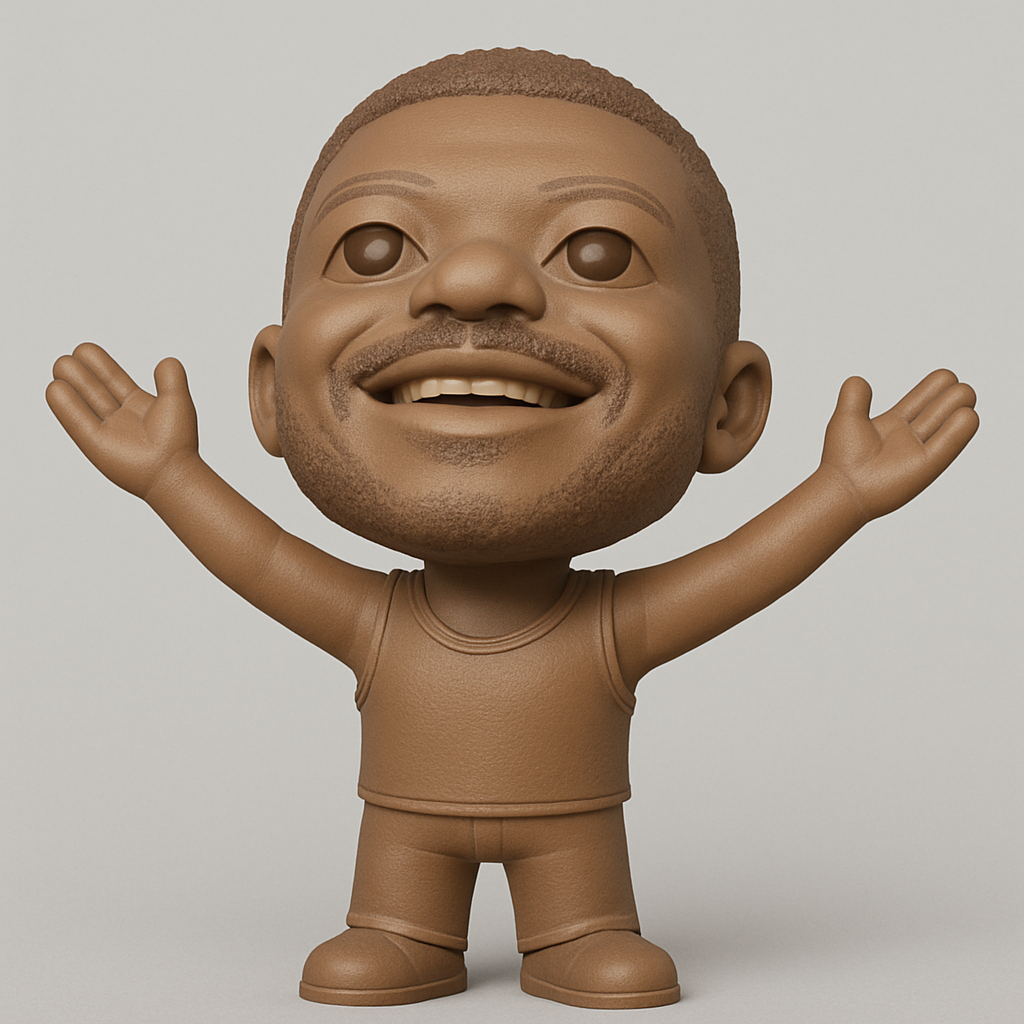 face anatomy 3d model-create 3d face model from photo_Joyful Welcoming Character Bobblehead Style