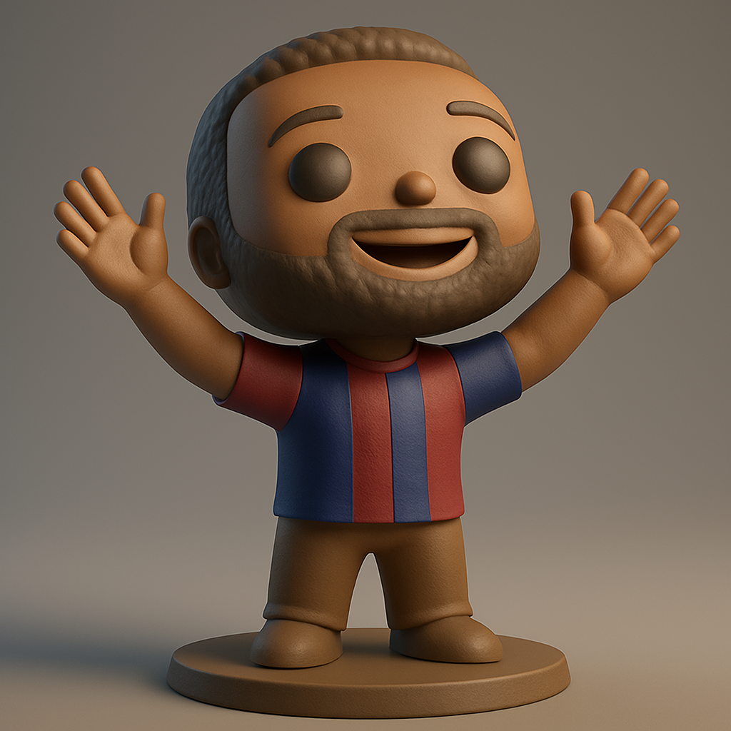 face to 3d model ai-3D portrait printing from photo_Cheerful Sports Fan Figurine