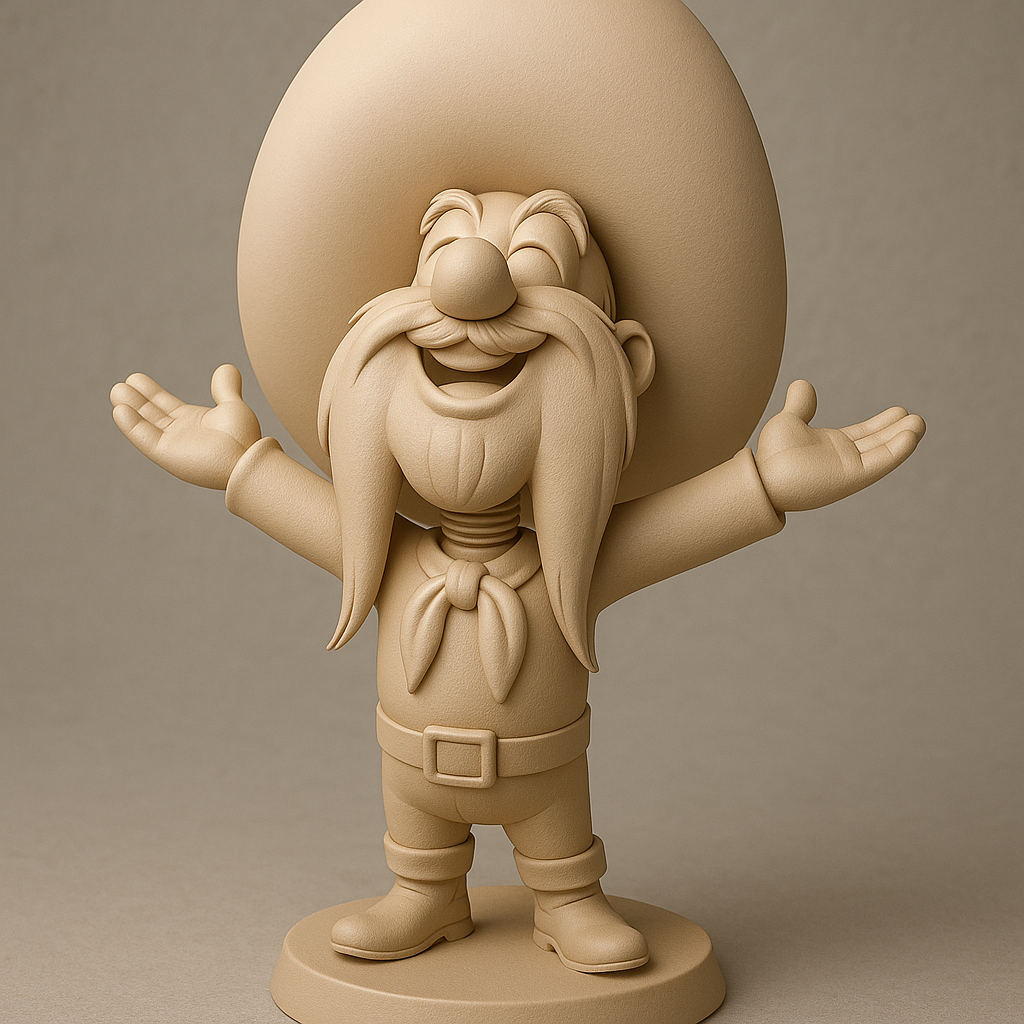 silhouette 3d printer maker-3d portrait printing_Charming Cowboy Figurine for Fun Displays